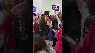 The crowd at Angie Nixon's election party erupts into an 'I believe that we will win' chant