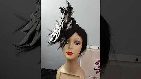 Latest Black,White feathers Fascinator Cap designs, 2021,Lagos, Nigeria. 15,000