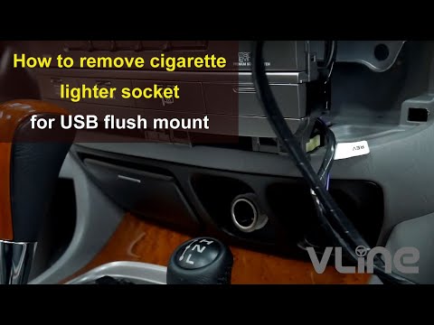 How to remove or replace cigarette lighter 12V socket in the car and install USB or AUX flush mount