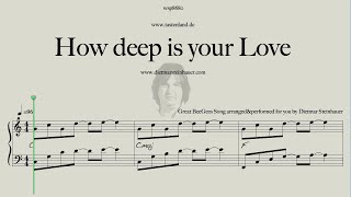 Video thumbnail of "How deep is your Love  -  Bee Gees  -  Easy Piano"