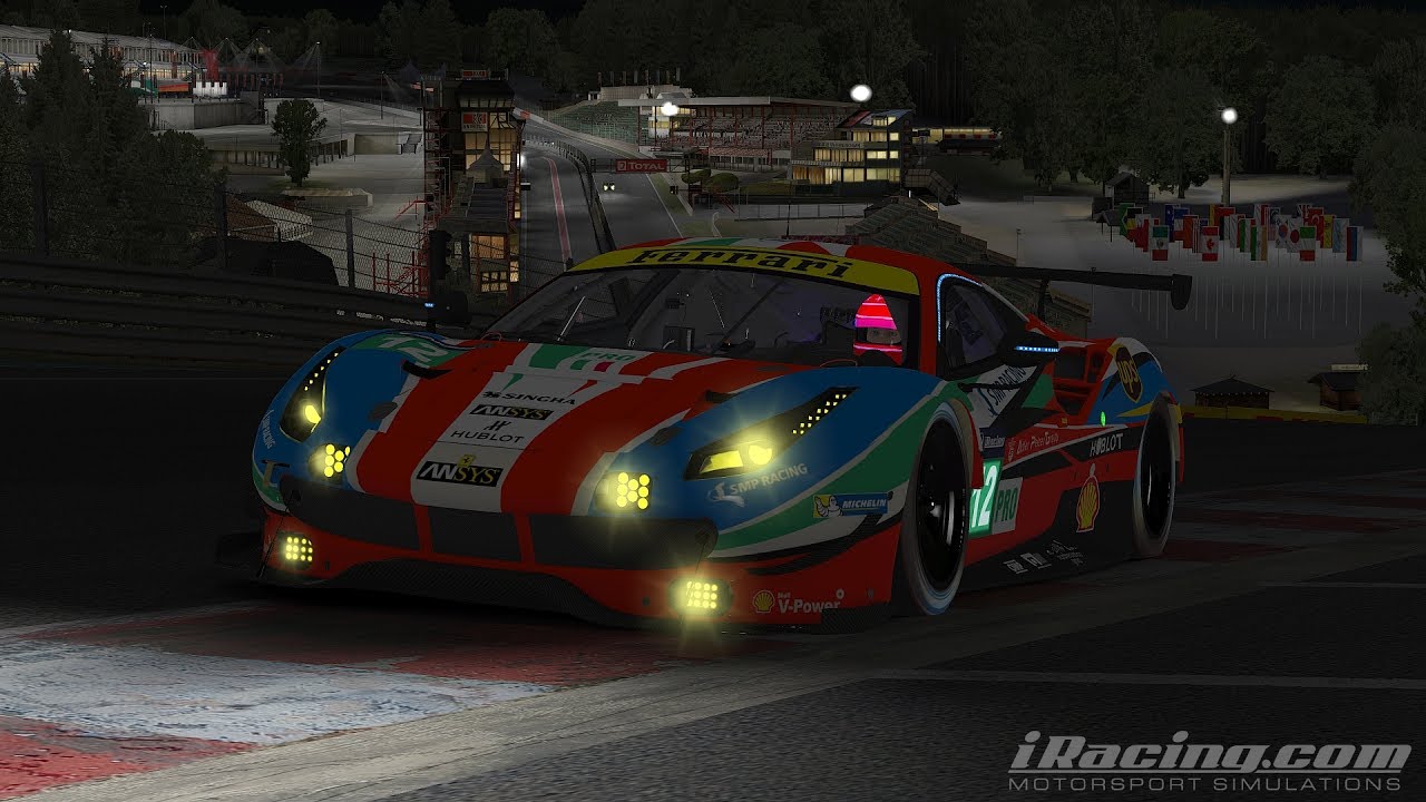Iracing Ferrari 488 Gte Spa At Night 211426 Onboard Tv Replay