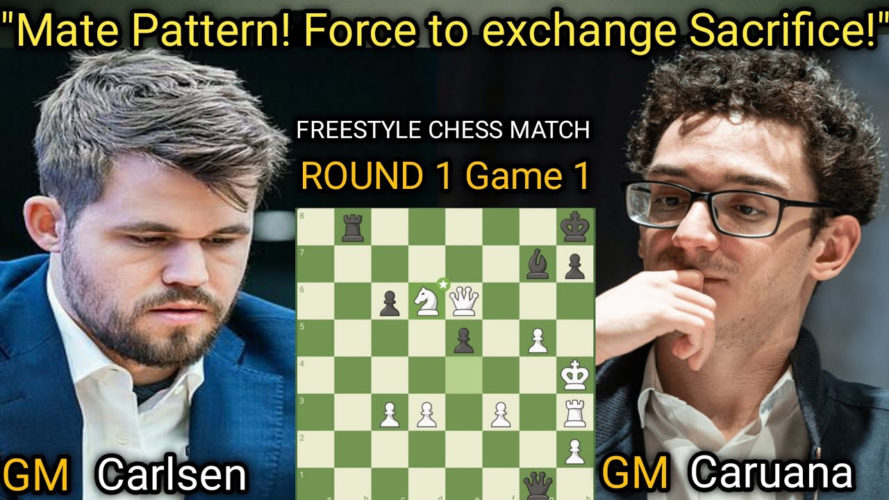 Magnus Carlsen VS Fabiano Caruana | Freestyle Chess Match: Round 1 Game ...
