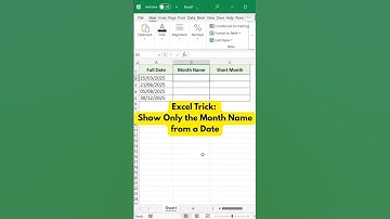 Excel Trick | Show Only the Month Name from a Date #excelshorts #excel