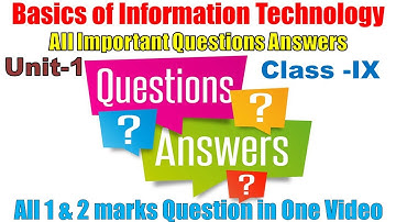 Basics of Information Technology class 9 questions and answers | Class 9|Computer Application |165