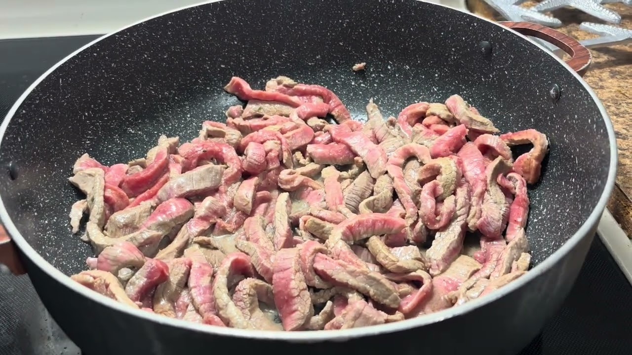 Trocitos   o fajita de res con verduras 