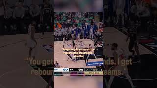 "You get regular rebounds, I get rebounds that break teams" - Josh Hart