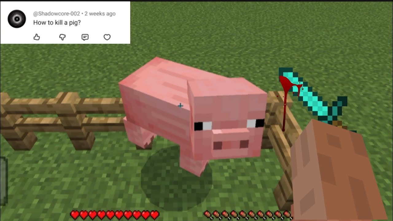 How to kill a pig in Minecraft 