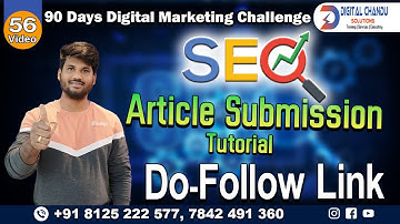 [SEO Telugu]: How to Do Article Submission in SEO | Article Submission Tutorial | Off Page SEO