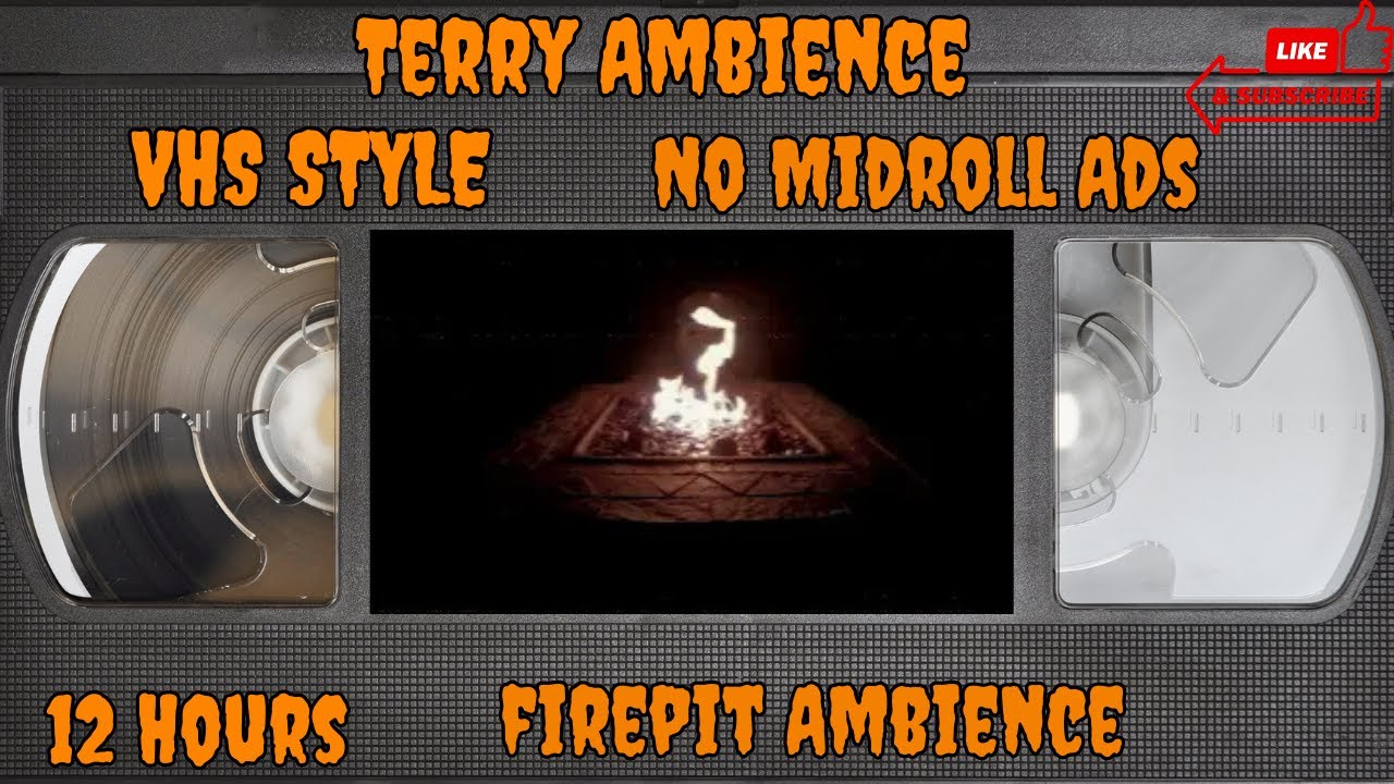 VHS Style Propane Firepit Monster Head Ambience 12 Hours Full Screen