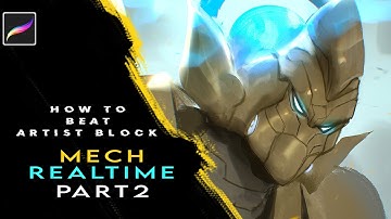 Realtime Giant Mech procreate concept art tutorial part  2