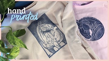 HOW I LINOCUT SHIRTS at Home!✨Returning to Printmaking, But with Horses!