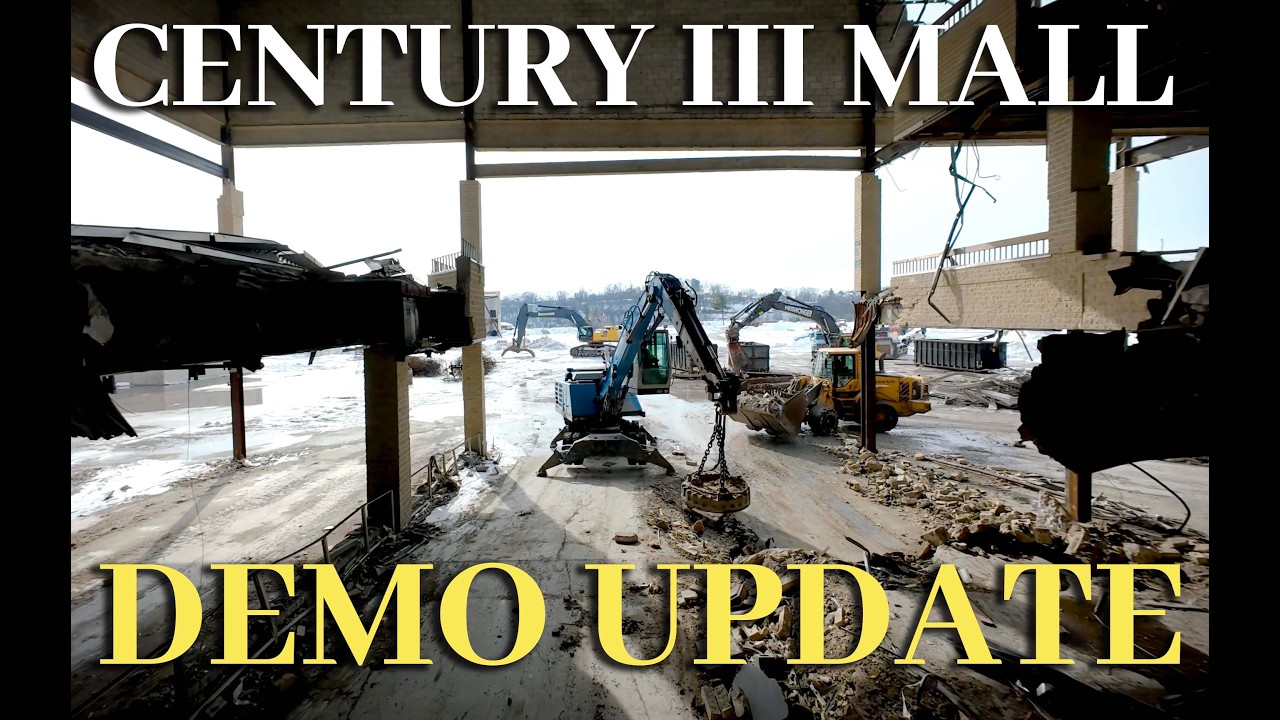 Century III Mall Demolition - Final Structural Sections Now Coming Down