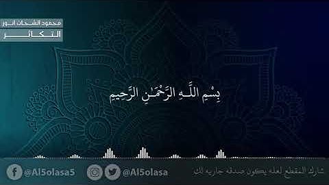 سوره التكاثر بصوت محمود الشحات انور