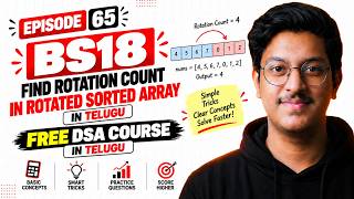 Episode 65: Binary Search Grind 19 in Telugu for beginners | Free JAVA + DSA Course in Telugu