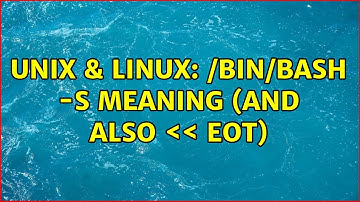 Unix & Linux: /bin/bash -s meaning (and also ＜＜ EOT)