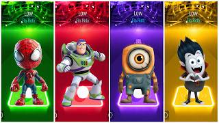 Spiderbaby vs Buzz Lightyear vs Minions vs Spookiz| Tiles Hop EDM Rush ⚡ #tileshopedmrush