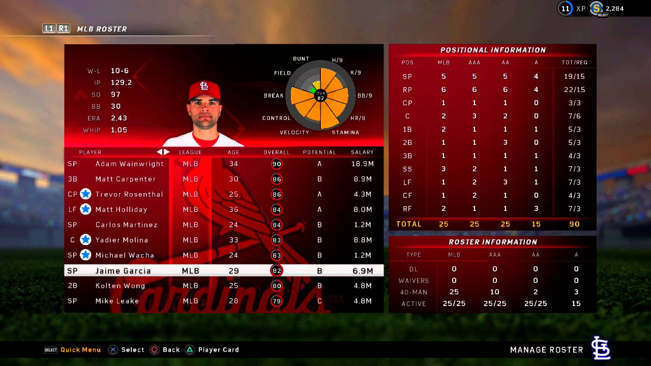 MLB The Show 16 April 13th 2016 TEAM ROSTER UPDATE St Louis Cardinals - YouTube