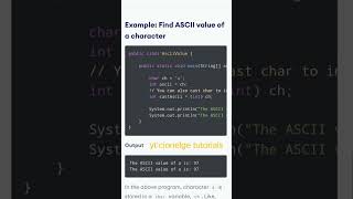 Java Program to Find ASCII Value of a character #shorts #java #programming