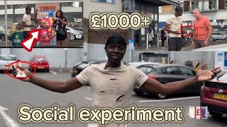 Asking Strangers For FOOD, Our 1£ Then Paying For Their ENTIRE GROCERIES!!
