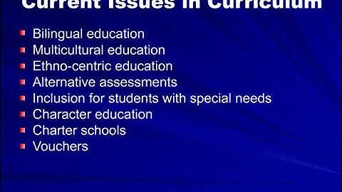 EDUC 537 Lecture 8: Current Issues in Curriculum