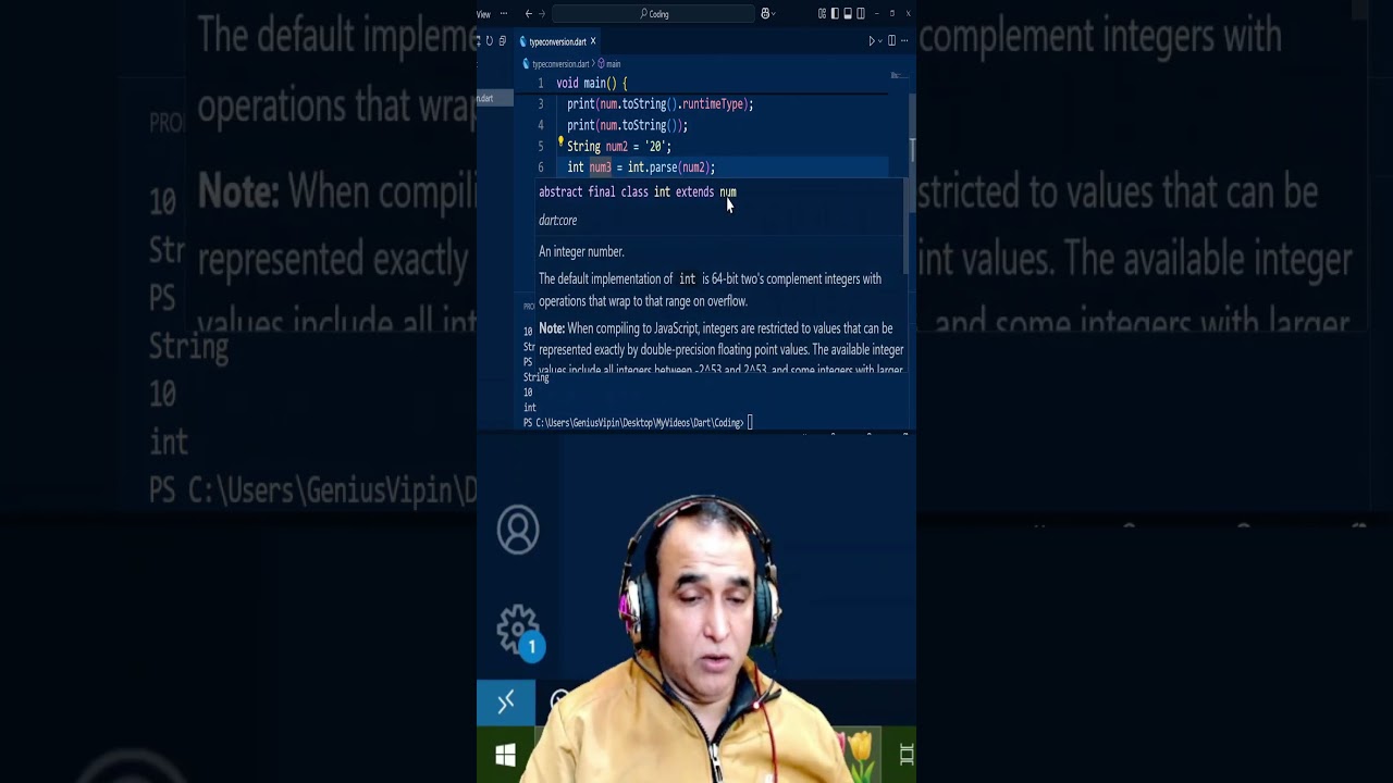 Dart Flutter - Data Types Conversion - Part 2 | Dr. Vipin Classess 