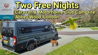 Two Free Nights, Abbey Wood, London, Caravan & Motorhome Club Campsite.