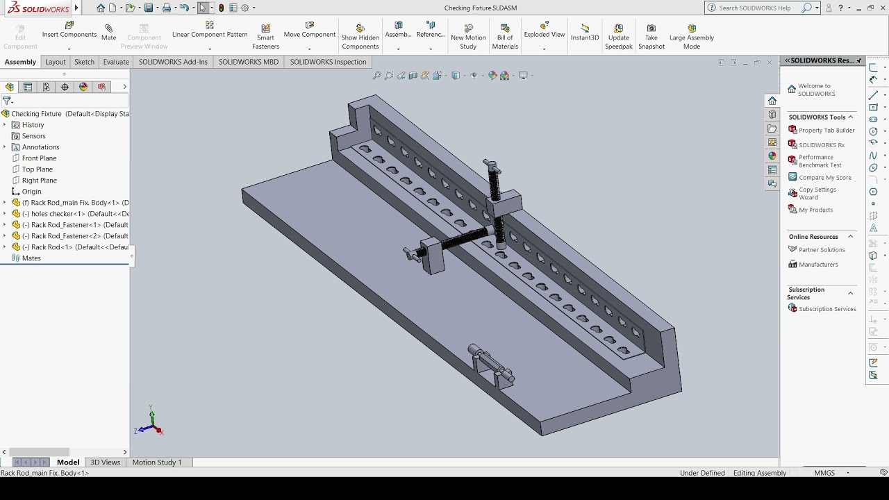 Rack Rode's Hole Checking Fixture design