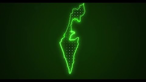 Neon Green Israel Map Borders Outline Loop Background | Motion Graphics template - Envato elements