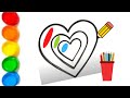 How to draw a RAINBOW HEART- STEP BY STEP