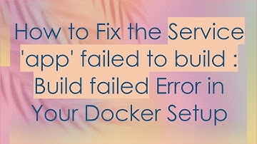 How to Fix the Service 