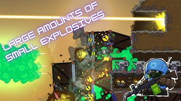 Drilling into my enemies with Buster 20mm and a Magnet beam - Forts Multiplayer