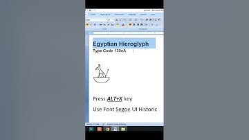 Egyptian Hieroglyph Code 130ea  #microsoftwordtutorial #msword #bts #mswordtutorial #wordapp #code