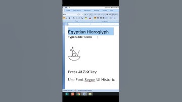 Egyptian Hieroglyph Code 130ea  #microsoftwordtutorial #msword #bts #mswordtutorial #wordapp #code