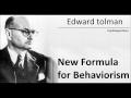 Edward C Tolman - New Formula for Behaviorism - Psychology audiobook