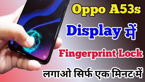 Oppo A53s In Display Fingerprint Setting || How To Add In Display Fingerprint Lock On Oppo A53s