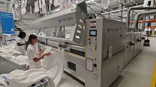 Video Foltex small and large piece ironing line LP2 LP RO