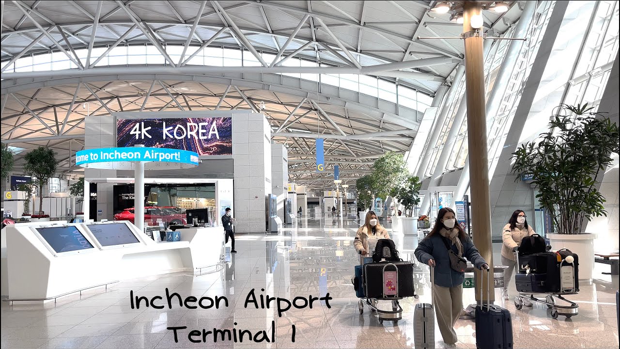 Seoul, दक्षिण कोरिया | Myeongdong to Incheon हवाई अड्डा | टर्मिनल 1 | एयरपोर्ट वॉक 4K