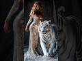 Woman and white tiger fusion #agt #ai #americagottelent #magic