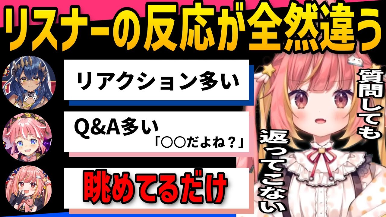 【切り抜き】配信者によってリスナーは全然違う、飛良ひかりのリスナーは質問されても眺めているだけ？【ななしいんく切り抜き／VTuber切り抜き】