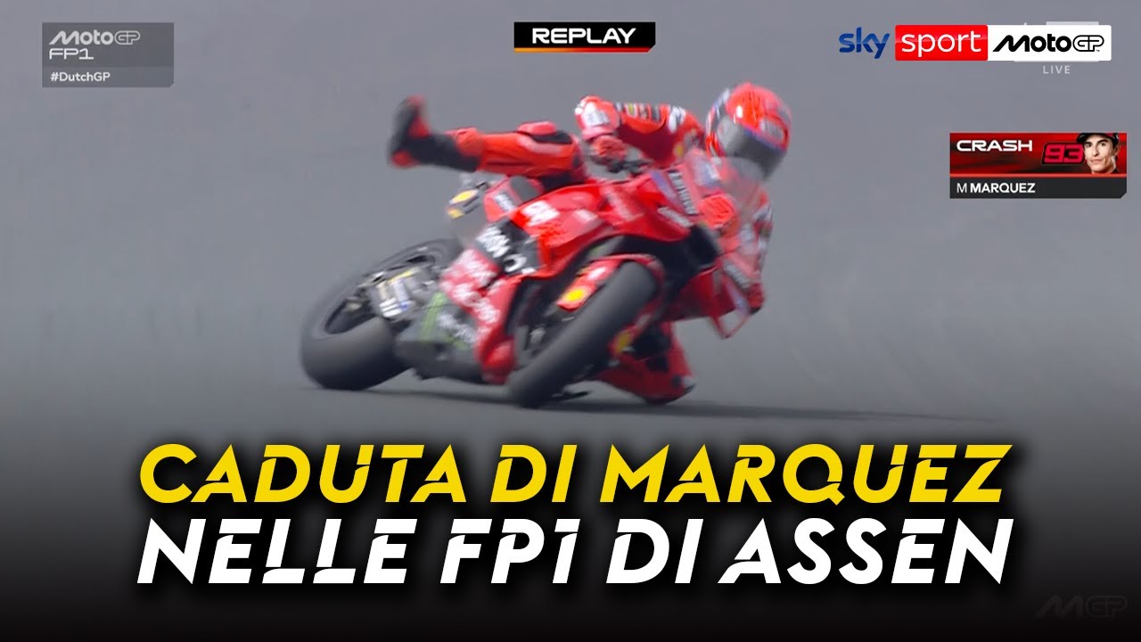 Ducati, caduta per Marquez nelle FP1 di Assen | MotoGP, GP Olanda - YouTube