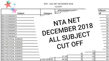 #NTANET #UGCNET NTA NET DECEMBER 2018 CUT OFF