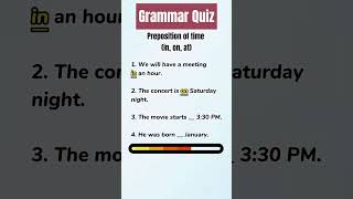 Preposition of Time | English Grammar Quiz #english #learnenglish #shorts