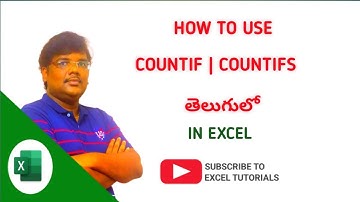 TE | How to use countif and countifs in excel Telugu | EXCEL TUTORIALS | #msexcel #excel #exceltips