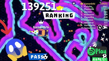 I reached 100,000+ points in snake.io 🐍in the shortest possible time 🐍 Collect big scorefrom the MAP