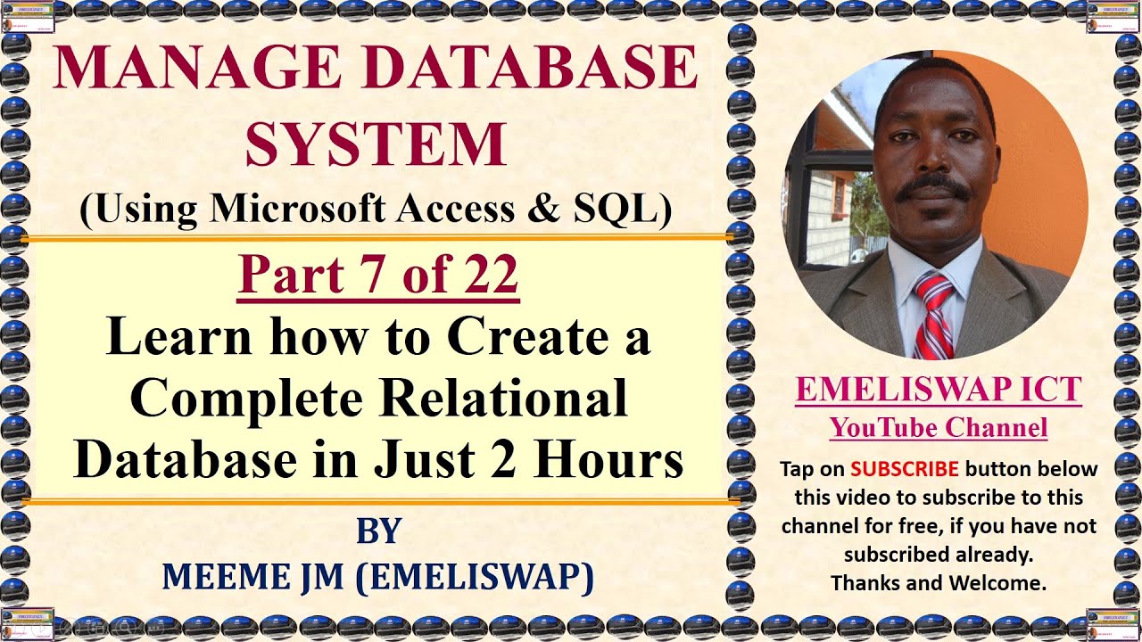 CREATING A RELATIONAL DATABASE USING MICROSOFT ACCESS - YouTube