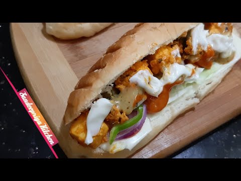 Paneer Tikka Sub Sandwich | Subway Sandwich