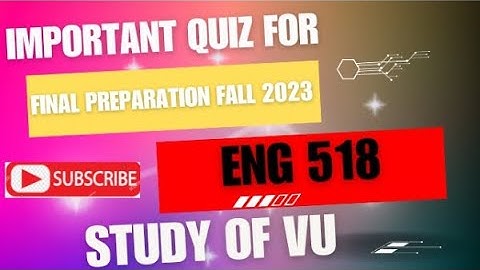 ENG 518 Research Methodology in ELT Important Quiz For Final Term Preparation Fall 2023 |#studyofvu