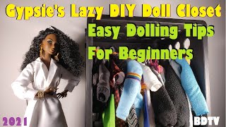 DIY BARBIE DOLL CLOSET CRAFT- DOLLING TIPS EASY PROJECT FOR LAZY CRAFTERS LIKE GYPSIE