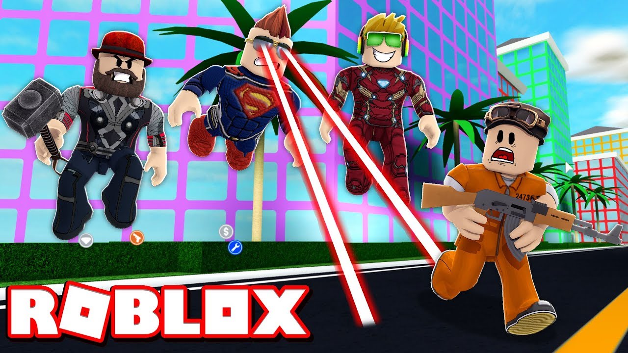 Blox4fun Superhero Squad In Roblox Mad City Catching All The Criminals Youtube - mad girl roblox