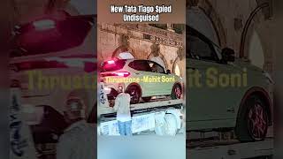 New Tata Tiago spied undisguised during TVC shoot in Mumbai